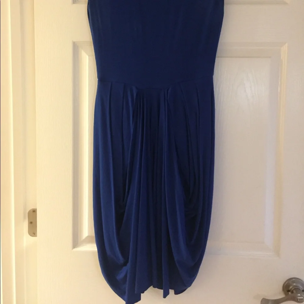 Nadia Tarr Cobalt Blue Pleated Dress Size Large - Picture 4 of 8